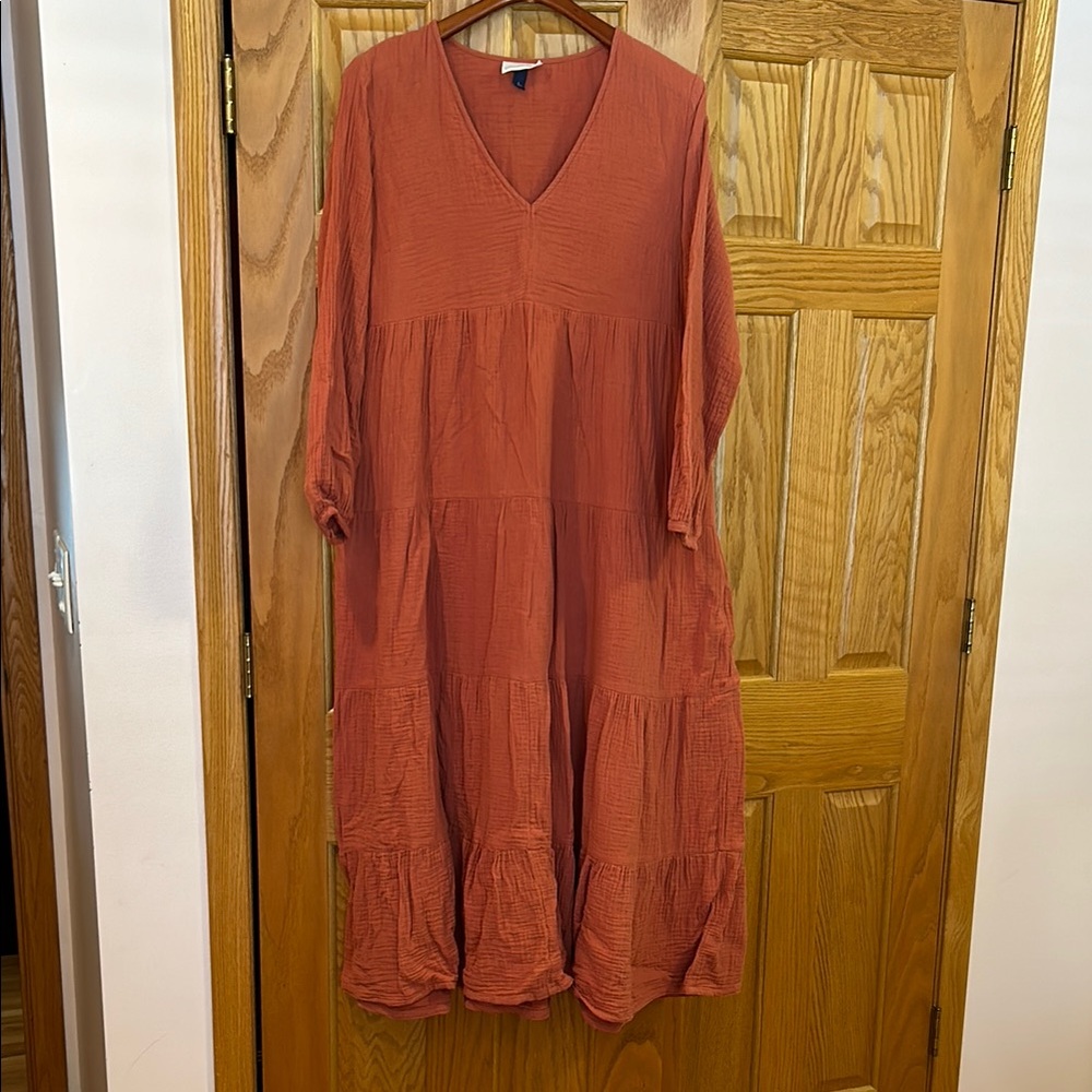 Flowy Terracotta Midi Dress